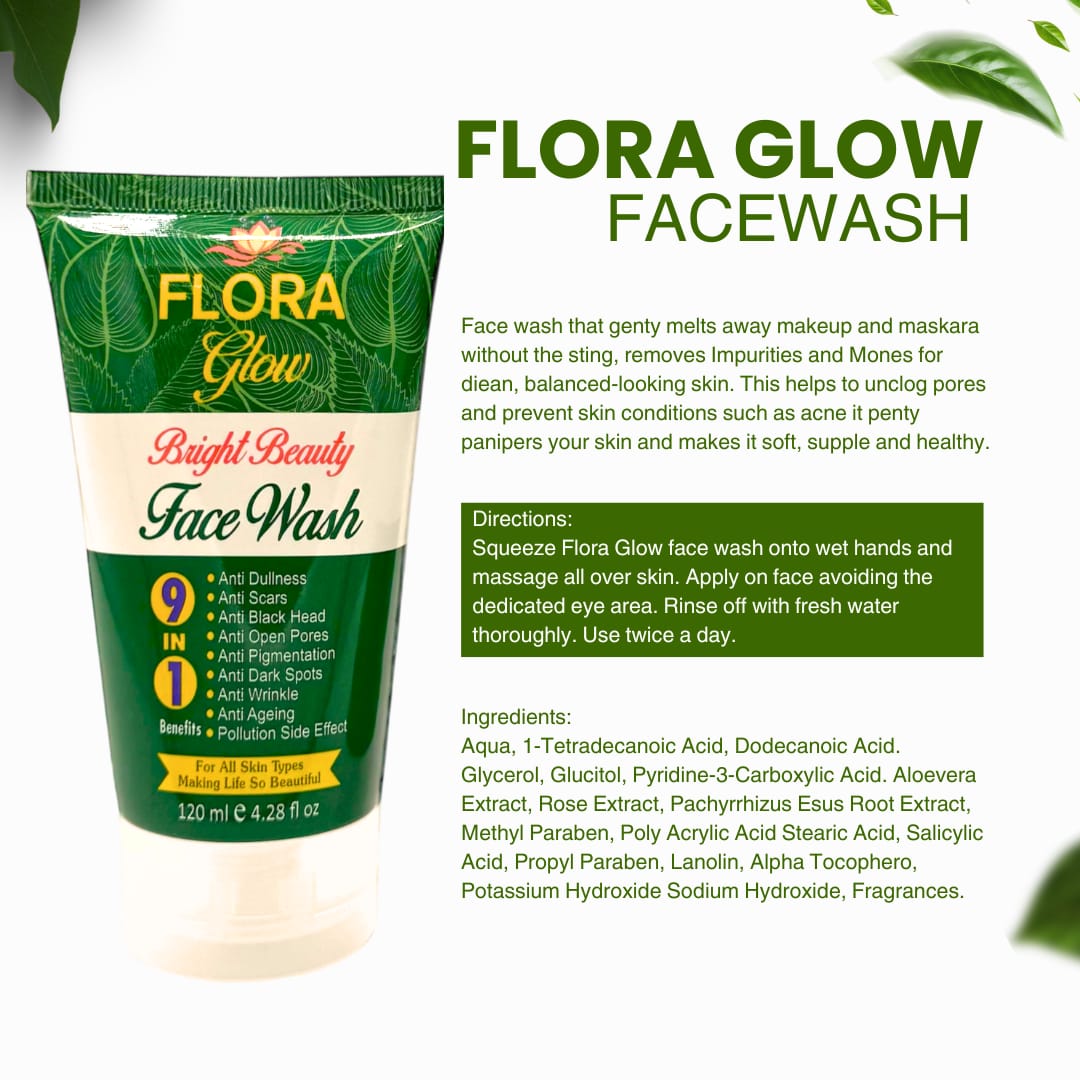 Flora Glow: 9-in-1 Bright Beauty Face Wash