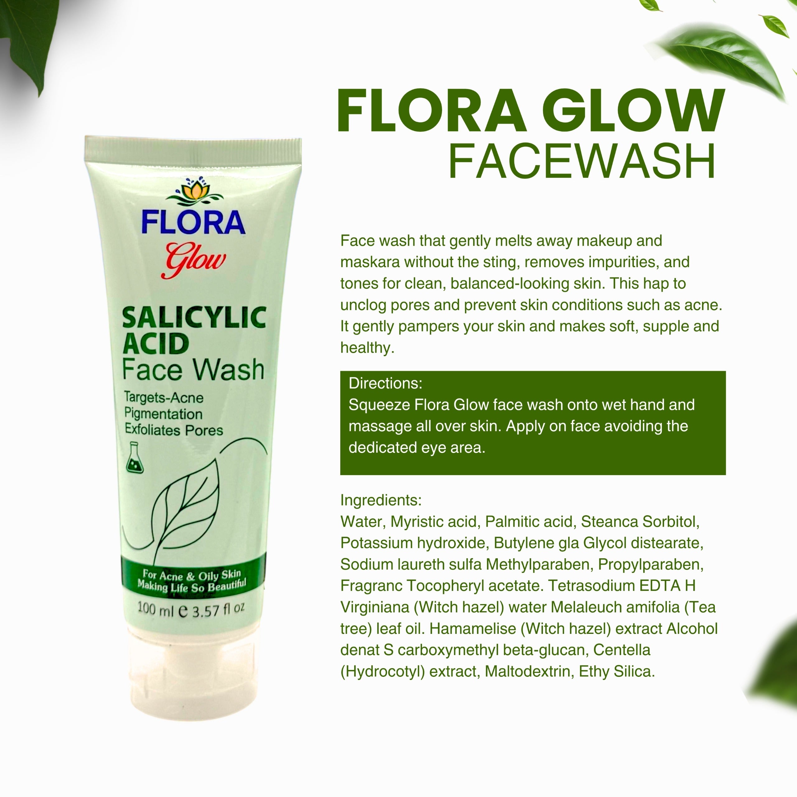 Flora Glow: Salicylic Acid Acne Control Face Wash